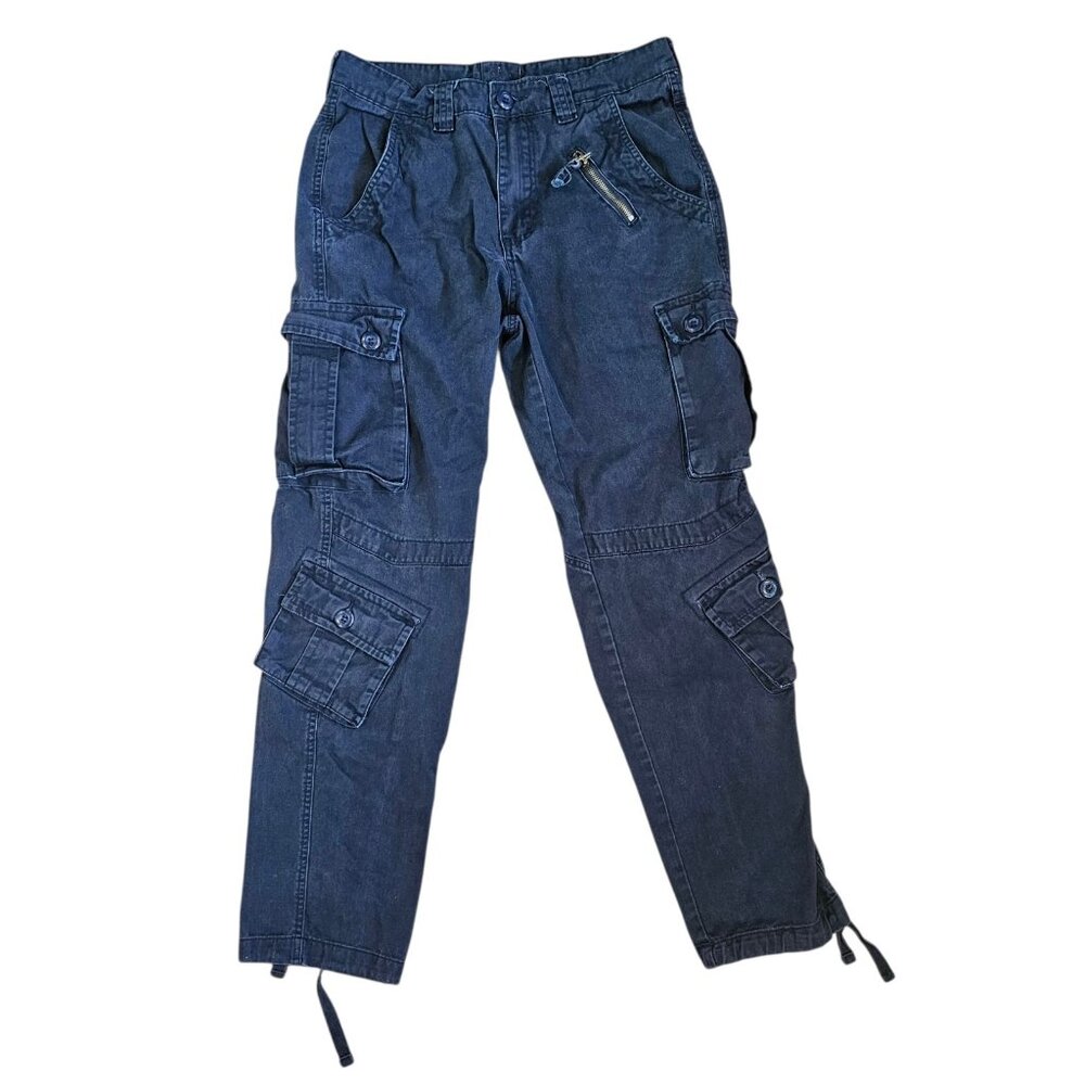 Mens Navy Blue Utility Cargo Pants Tapered‎ Leg Outdoor Gorpcore 32x30 Uniform